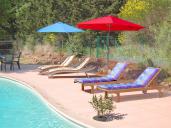 Picture of sunbeds and parasols